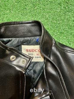 Sudco Men's Vintage Motorcycle Jacket Leather made In Japan Size Small