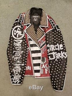 Suicidal Tendencies Men's Punk Studded Painted Jacket Coat