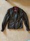 Super leather jacket men brown Large (fits like M) Genuine Leather $349 Retail