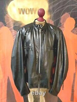 Superb J100 BROOKS Cafe Racer Motorcycle Leather Jacket. Size 56, 3XL TALON