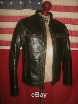 Superb Men's ANDREW MARC Cafe Racer Motorcycle Cruiser Leather Jacket. Size S