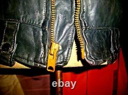 Superb Vintage 60's GOLDEN BEAR California Motorcycle Leather Jacket. Size 40
