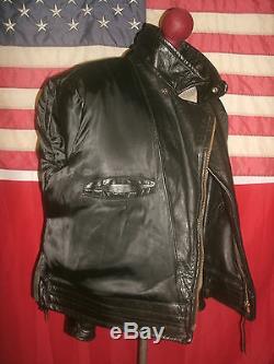 Superb Vintage CAL LEATHER CHP Motorcycle Brando Cruiser Jacket. Size 48-50
