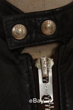 Superb Vtg SCHOTT Leather Cafe Racer Motorcycle Jacket Fleece Lined Small
