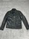 Superdry Leather Jacket Mens Large Black Motorcycle