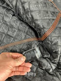 Superdry Leather Jacket Mens Large Black Motorcycle