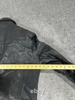Superdry Leather Jacket Mens Large Black Motorcycle