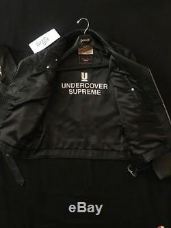 Supreme Undercover Schott Perfecto Black Leather Biker Jacket sz XL Anarchy