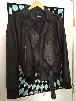 Surface to Air S2A x Justice Gaspard Leather Moto Jacket XL L M Limited Edition