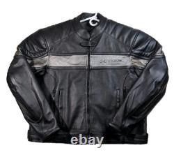 Suzuki Boulevard Protective Moto Jacket M109R Men 2XL Black Leather Riding Coat