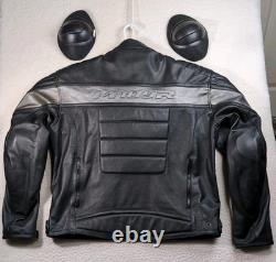 Suzuki Boulevard Protective Moto Jacket M109R Men 2XL Black Leather Riding Coat