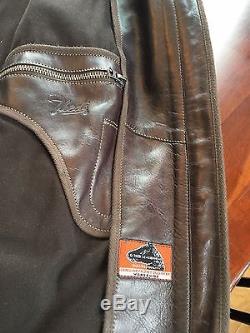 THEDI LEATHERS Horsehide Brown Cafe Racer Jacket size 46 with Tags