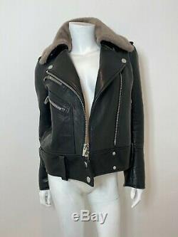 THE ARRIVALS Ruf Bonded Moto Leather Jacket in Black Size XS $685