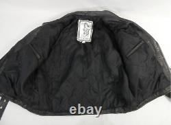 THE NEW AGE Brand Black Leather Motorcycle Jacket Moto 80's (Size 42) Vintage