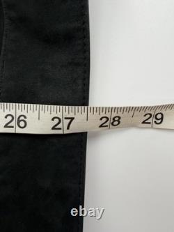 THURSDAY Black Suede Leather Biker Jacket Men's XL Athletic Fit Band Collar