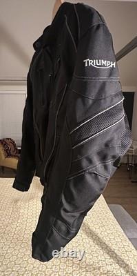 TRIUMPH Official Black Armor Motorcycle Jacket, Men's Sz M 42/52- LIKE NEW