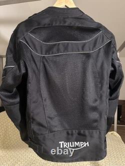 TRIUMPH Official Black Armor Motorcycle Jacket, Men's Sz M 42/52- LIKE NEW