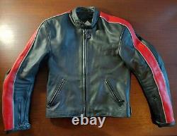 TRIUMPH Triple Connection Black And Red Leather Armored jacket men's 40 US