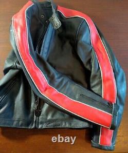 TRIUMPH Triple Connection Black And Red Leather Armored jacket men's 40 US