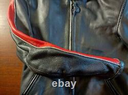 TRIUMPH Triple Connection Black And Red Leather Armored jacket men's 40 US