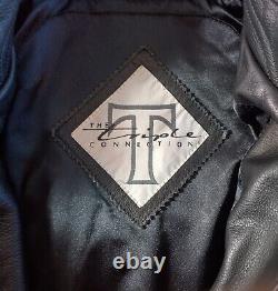 TRIUMPH Triple Connection Black And Red Leather Armored jacket men's 40 US
