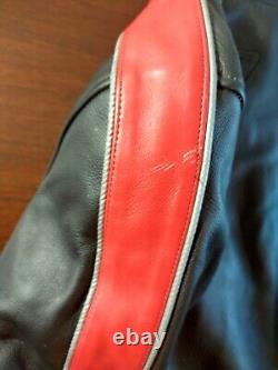 TRIUMPH Triple Connection Black And Red Leather Armored jacket men's 40 US
