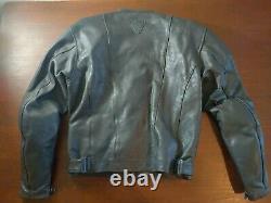 TRIUMPH Triple Connection Black White Checker Leather Armor jacket men's 42 US