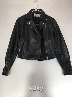T alexander wang Leather Cropped Biker Jacket Size 4