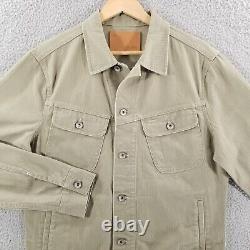 Taylor Stitch Jacket Medium 40 Long Haul Trucker Wool Washed Olive Herringbone