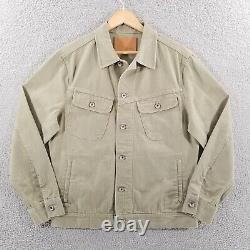 Taylor Stitch Jacket Medium 40 Long Haul Trucker Wool Washed Olive Herringbone