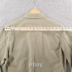 Taylor Stitch Jacket Medium 40 Long Haul Trucker Wool Washed Olive Herringbone