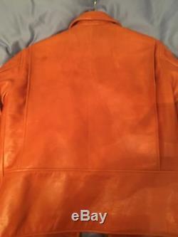 Taylor Stitch Moto Leather Jacket in Whiskey, size Large