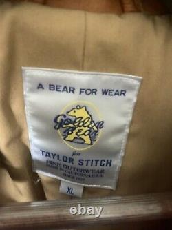 Taylor Stitch X Golden Bear Moto Leather Jacket Size 44 XL Whiskey Steerhide