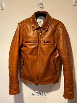 Taylor Stitch X Golden Bear The Moto Leather Jacket In Whiskey Steerhide S 38