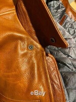 Taylor Stitch X Golden Bear The Moto Leather Jacket In Whiskey Steerhide S 38