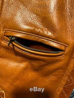 Taylor Stitch X Golden Bear The Moto Leather Jacket In Whiskey Steerhide S 38