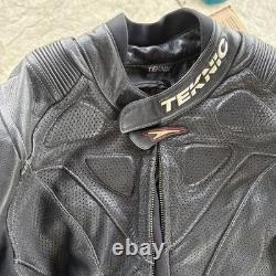Teknic 100% Padded Leather Motorcycle Jacket L/XL