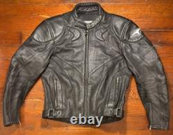 Teknic Black Padded Leather Motorcycle Motocross Racing Jacket Size 42/52
