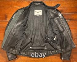 Teknic Black Padded Leather Motorcycle Motocross Racing Jacket Size 42/52