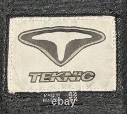Teknic Black Padded Leather Motorcycle Motocross Racing Jacket Size 42/52
