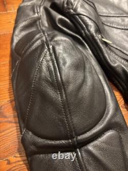 Teknic Black Padded Leather Motorcycle Motocross Racing Jacket Size 42/52