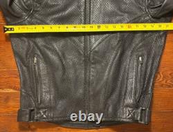 Teknic Black Padded Leather Motorcycle Motocross Racing Jacket Size 42/52