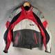 Teknic Leather Motorcycle Jacket Men's 40 Red Black Silver Racing Armor VTG