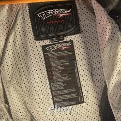 Teknic Leather Motorcycle Jacket Men's 40 Red Black Silver Racing Armor VTG