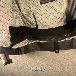 Teknic Leather Motorcycle Jacket Men's 40 Red Black Silver Racing Armor VTG