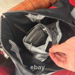 Teknic Leather Motorcycle Jacket Men's 40 Red Black Silver Racing Armor VTG