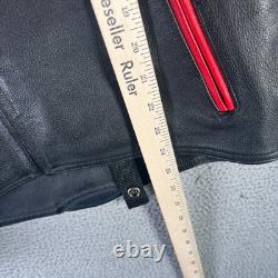 Teknic Leather Motorcycle Jacket Men's 40 Red Black Silver Racing Armor VTG