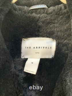 The Arrivals Moya III Black Leather Shearling Oversized Jacket Size Medium