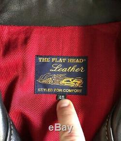 The Flat Head Horsehide Leather Rider's Jacket 42 Motorcycle Delraiser