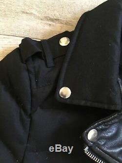 The Kooples Down Filled Biker Jacket Leather Trim Size XS (RRP £400)
